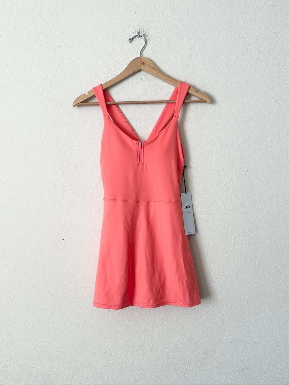NWT Alo yoga SMALL Alosoft Showcase tennis mini dress in Candy orange